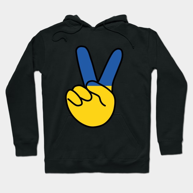 Ukraine Flag V Sign Hoodie by DiegoCarvalho